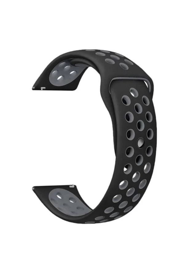 Fossil Watch Gen 6 Için Delikli Spor Kordon Siyah Gri ürün görseli 1