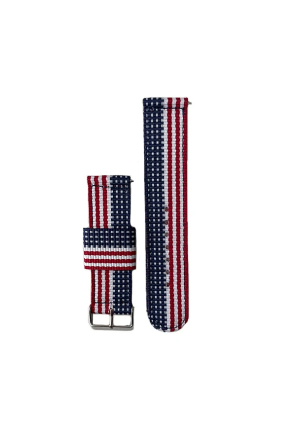 Haylou Ls02 Için Pantheon Şeritli Kordon Kayış Kırmızı Beyaz Lacivert ürün görseli 1