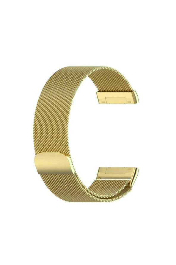 Fitbit Sense Ile Uyumlu Metal Milanese Kordon Gold