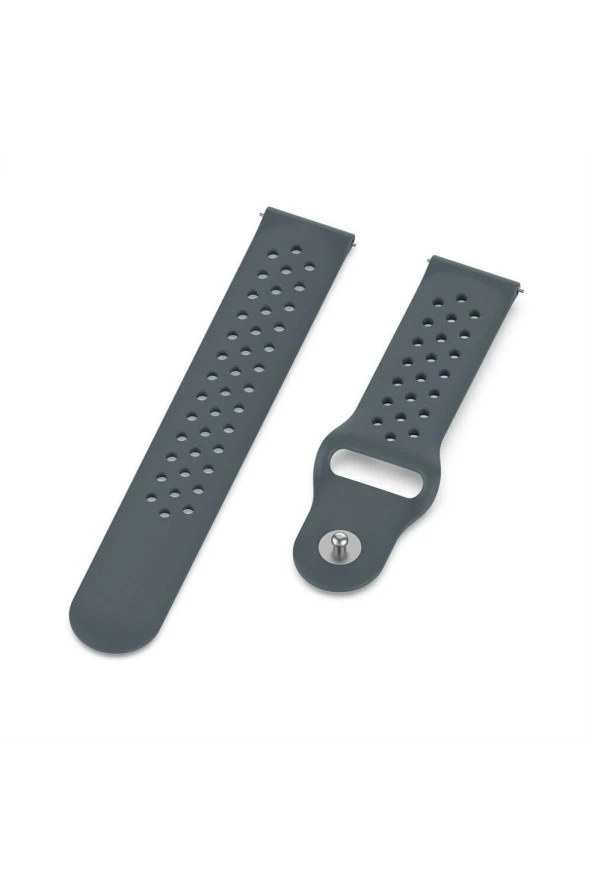 Samsung Galaxy Watch 4 44 Mm R870 Için Delikli Pimli Kordon Gri