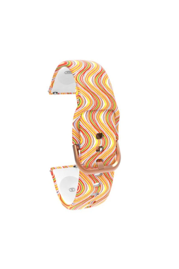 Honor Watch Gs Pro Için Desenli Silikon Kordon Dalgalı Gökkuşağı ürün görseli 1