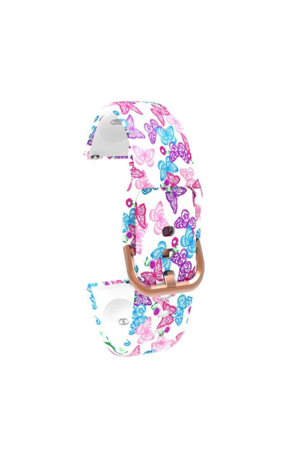 Garmin Forerrunner 745 Uyumlu  Desenli Silikon Kordon Kelebek ürün görseli 1
