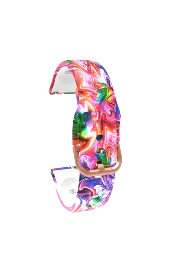 Amazfit Gts - Gts 2 - 2e - 2 Mini Için Uyumlu Desenli Silikon Kordon Ebruli