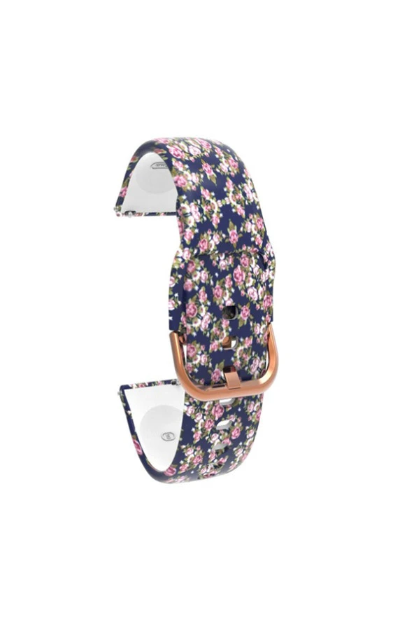 Amazfit Bip - Bip U - Bip S Için Uyumlu Desenli Silikon Kordon Mor Çiçek ürün görseli 1