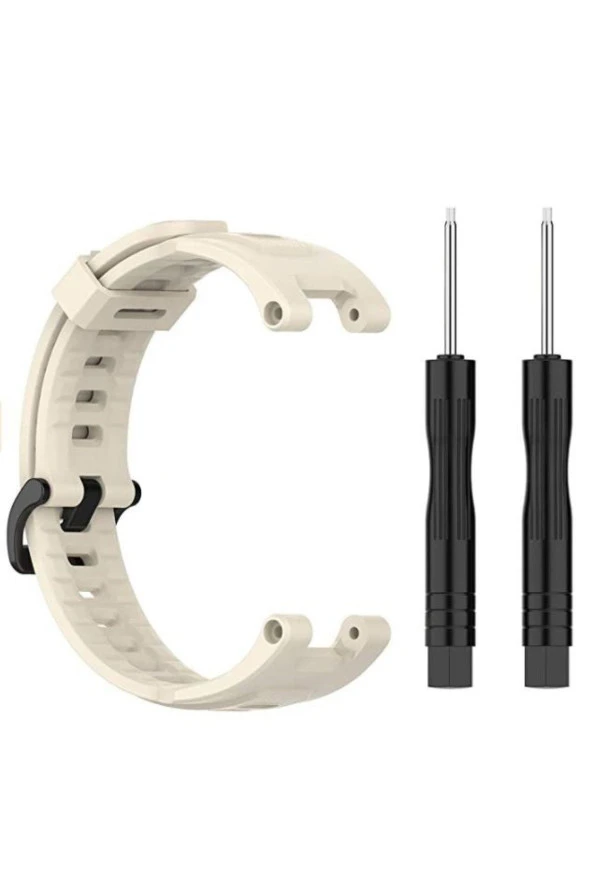 Amazfit T-Rex Pro Uyumlu Silikon Kordon Krem