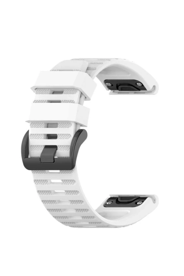 Garmin Fenix 5x Için Quick Fit Özellikli Silikon Kordon Kayış Beyaz