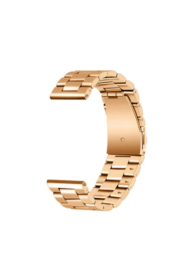 Realme Watch S - S Pro Için Metal Tokalı Dişli Kordon Rose Gold