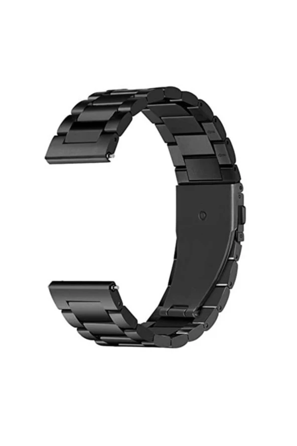 Huawei Watch Gt - Gt 2 46 - Gt 2 46 Pro Için Metal Tokalı Dişli Kordon Siyah
