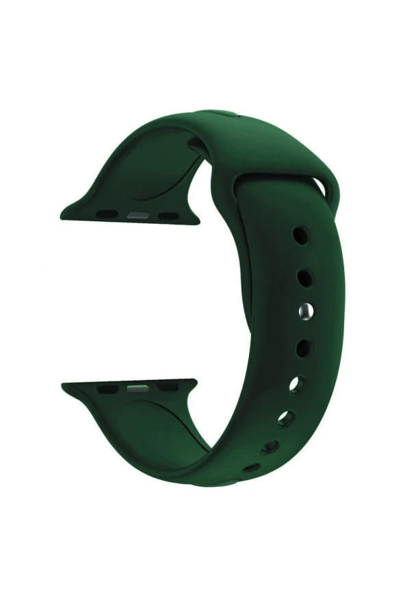 Apple Watch Seri 4 5 6 Için 44 Mm Small Beden(s/m Size) Silikon Kordon Pine Green