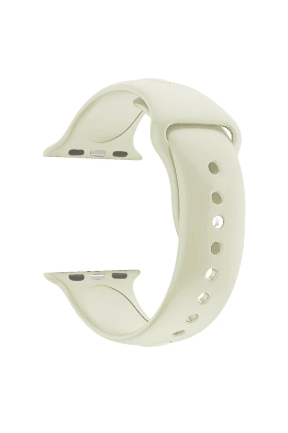 Apple Watch Seri 1 2 3 Için 38 Mm Small Beden(s/m Size) Silikon Kordon Antika Beyaz