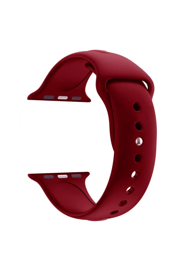 Apple Watch Seri 4 5 6 Için 44 Mm Small Beden(s/m Size) Silikon Kordon(54 Renk) Bordo