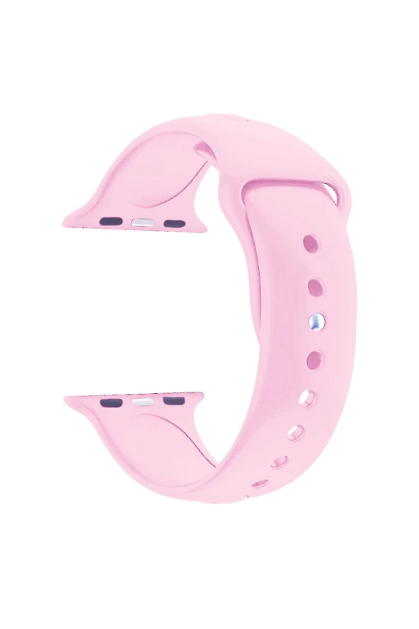 Apple Watch Seri 1 2 3 Için 38 Mm Small Beden(s/m Size) Silikon Kordon(54 Renk) Pembe