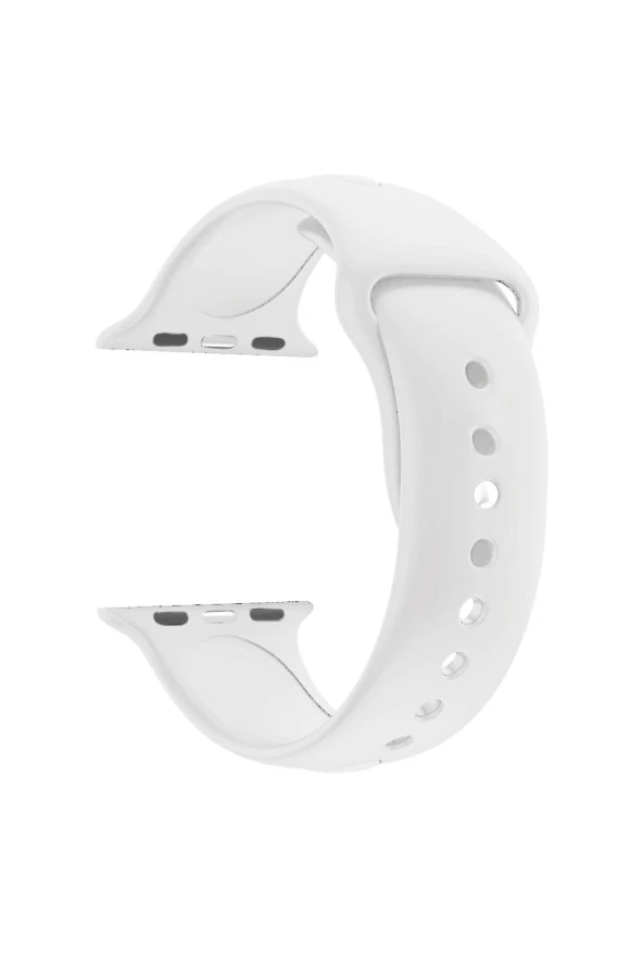 Apple Watch Seri 1 2 3 Için 38 Mm Small Beden(s/m Size) Silikon Kordon(54 Renk) Beyaz