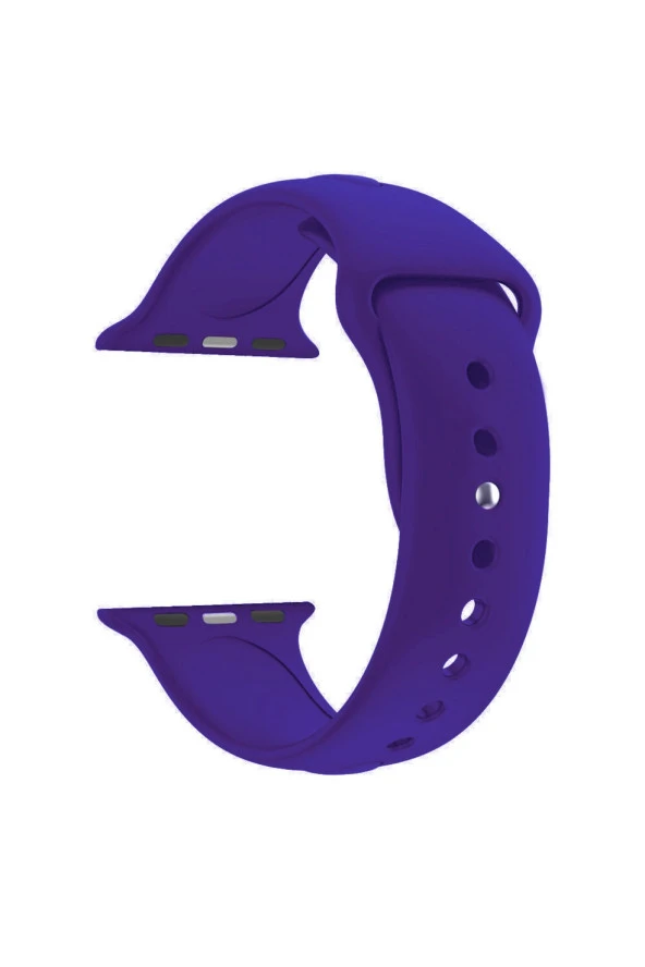 Apple Watch Se Için 44 Mm Small Beden(s/m Size) Silikon Kordon(54 Renk) Koyu Mor