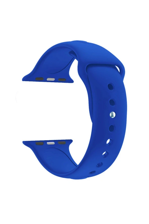Apple Watch Seri 1 2 3 Için 38 Mm Small Beden(s/m Size) Silikon Kordon(54 Renk) Koyu Mavi