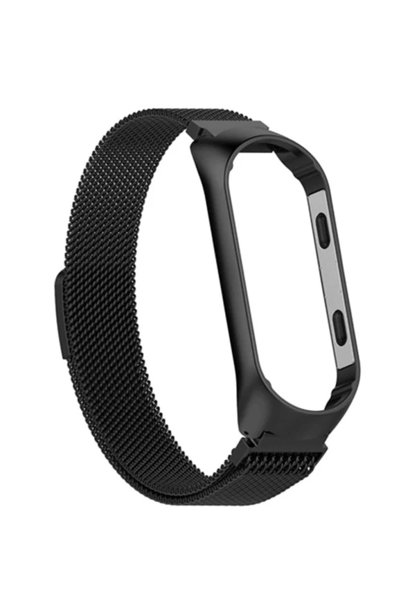 Mi Band 4 - Mi Band 3 Için Mıknatıslı Metal Kordon Siyah