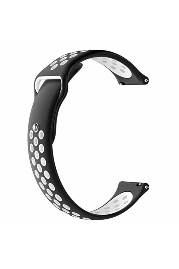 Siyah Beyaz Realme Watch S Pro Uyumlu Delikli Silikon Kordon