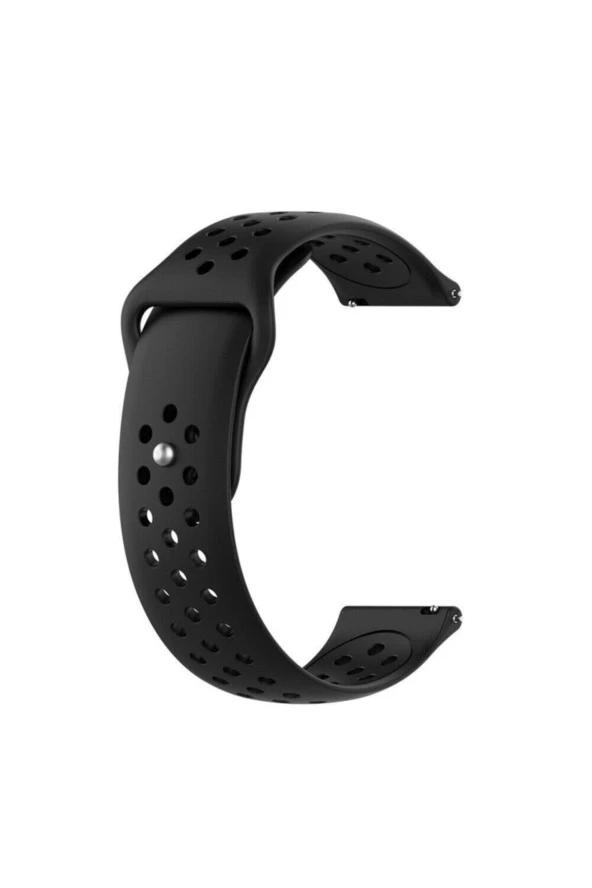 Siyah Realme Watch S Pro Uyumlu Delikli Silikon Kordon