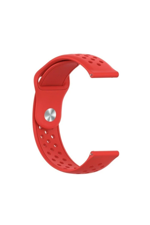 Coros Apex 42 Mm Için Delikli Silikon Kordon Kırmızı