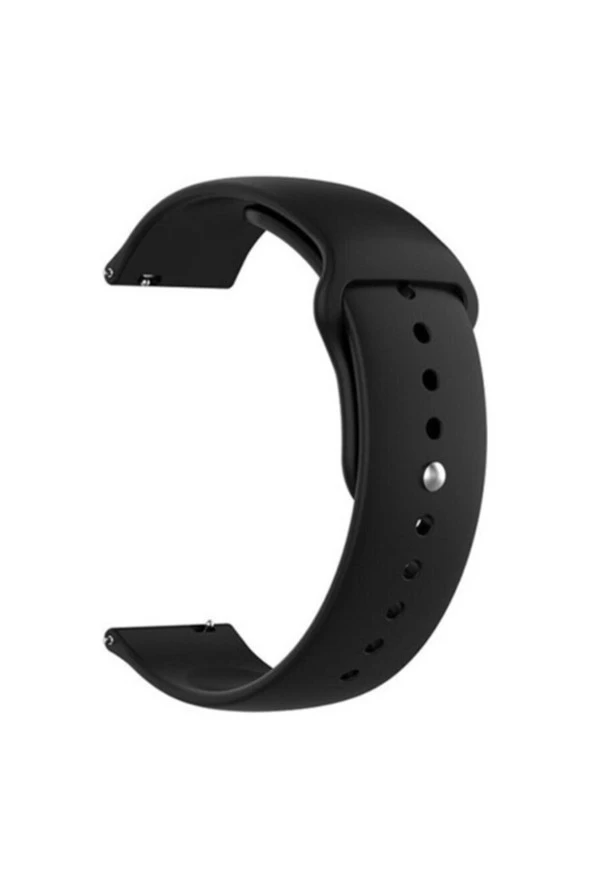 Amazfit Gtr 47 Mm Lite Için Silikon Kordon Kayış Siyah