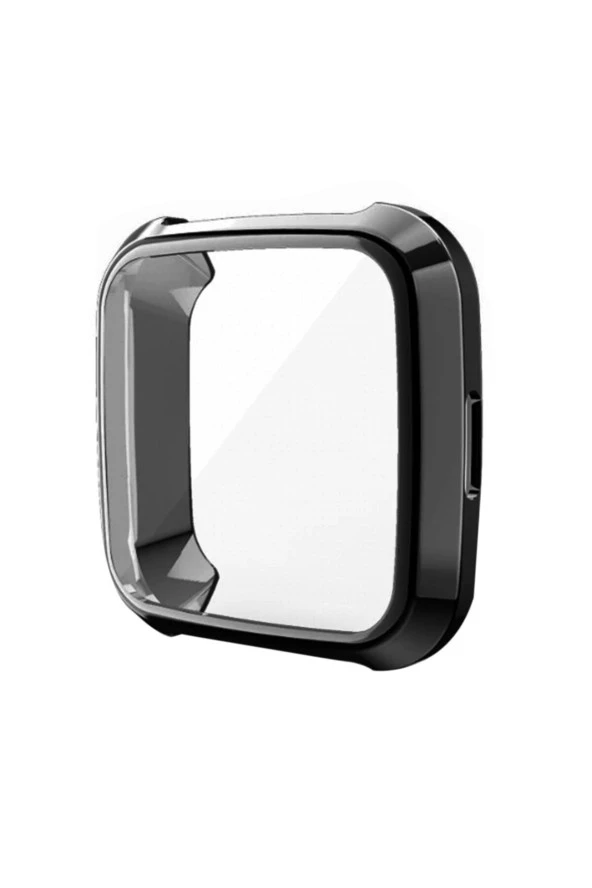 Fitbit Versa 2 Fb507 Için Tam Kaplama Silikon Kılıf Siyah