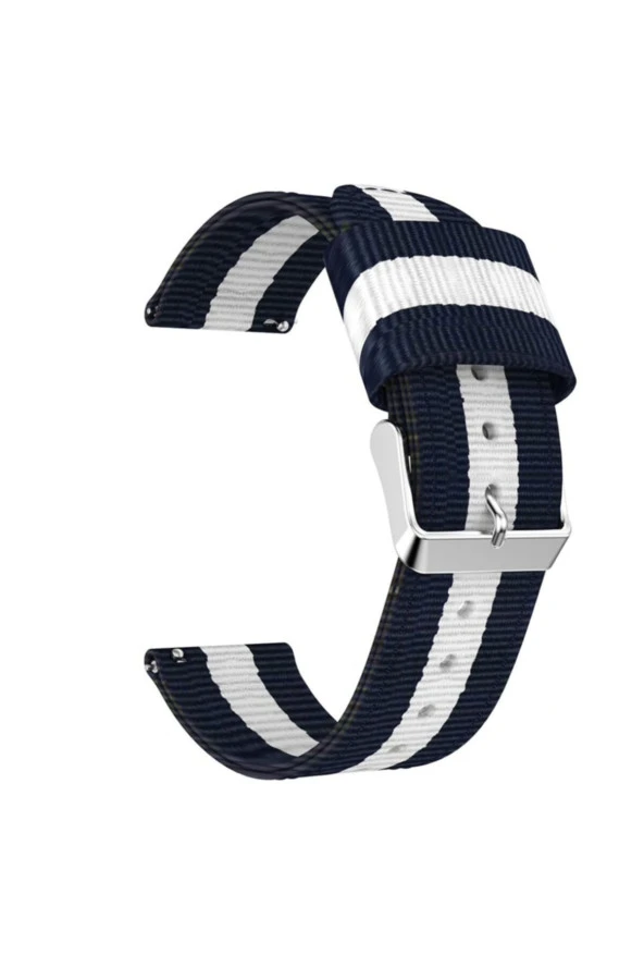 Amazfit Gts 2e Için Pantheon Şeritli Kordon Lacivert Beyaz