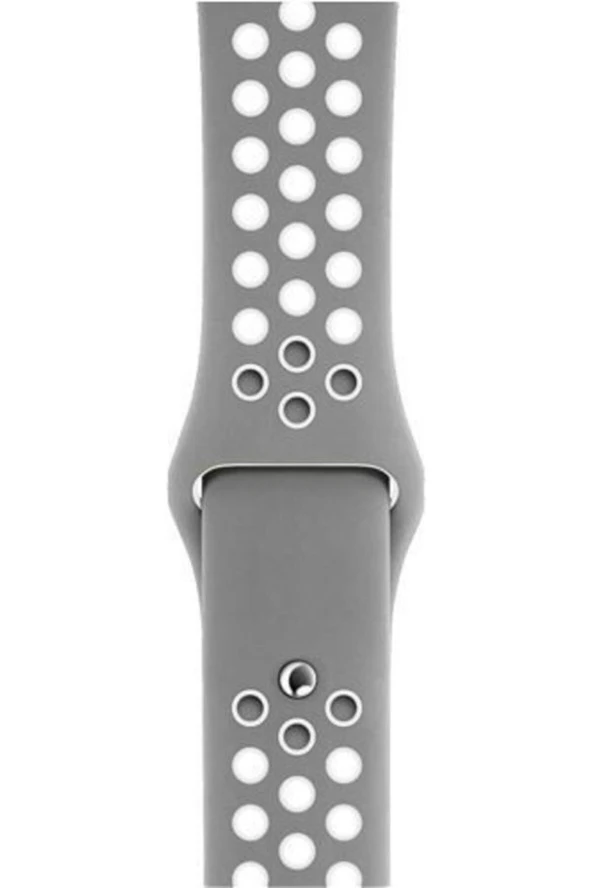 Amazfit Gtr 2e Için Delikli Silikon Kordon Kayış Gri Beyaz