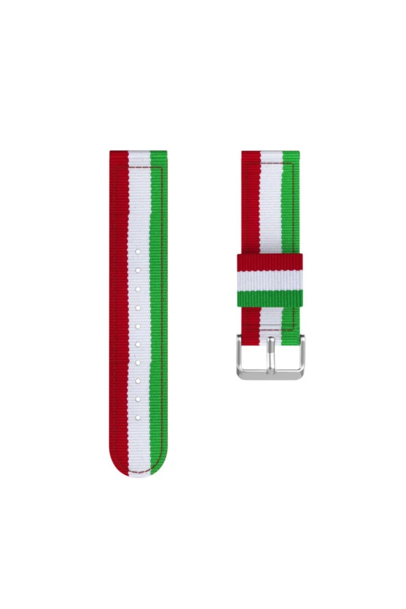 Amazfit Gtr 2e Için Pantheon Şeritli Kordon Kırmızı Beyaz Yeşil ürün görseli 1