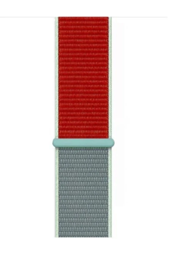 Apple Watch Series 1 2 3 Ile Uyumlu 38 Mm Dokuma Kordon Kayış Gray/red(gri/kırmızı)