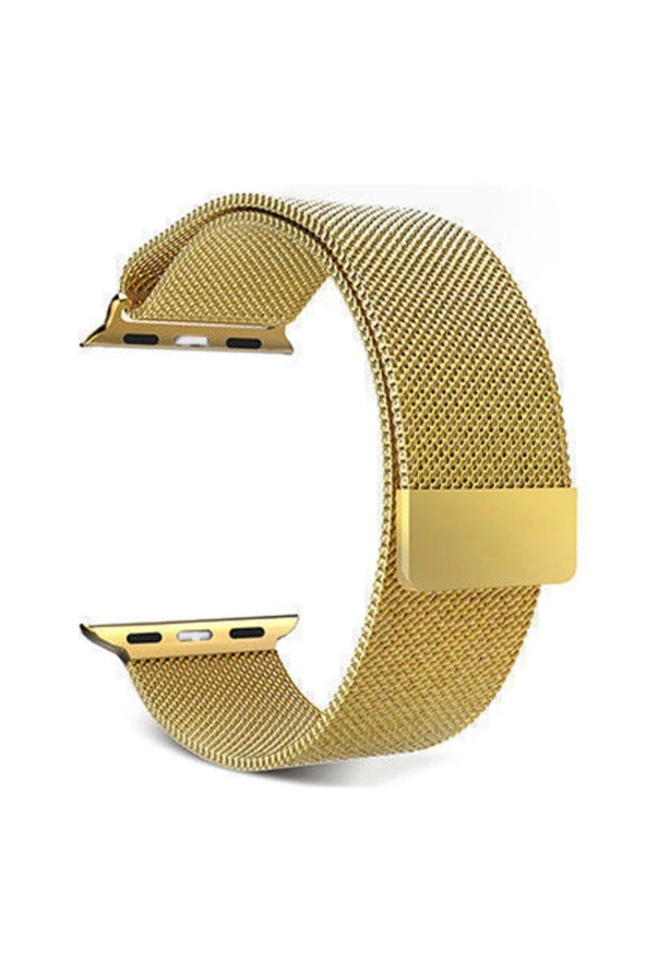 Apple Watch Için 42-44 Mm Metal Mıknatıslı Milanese Kordon Gold