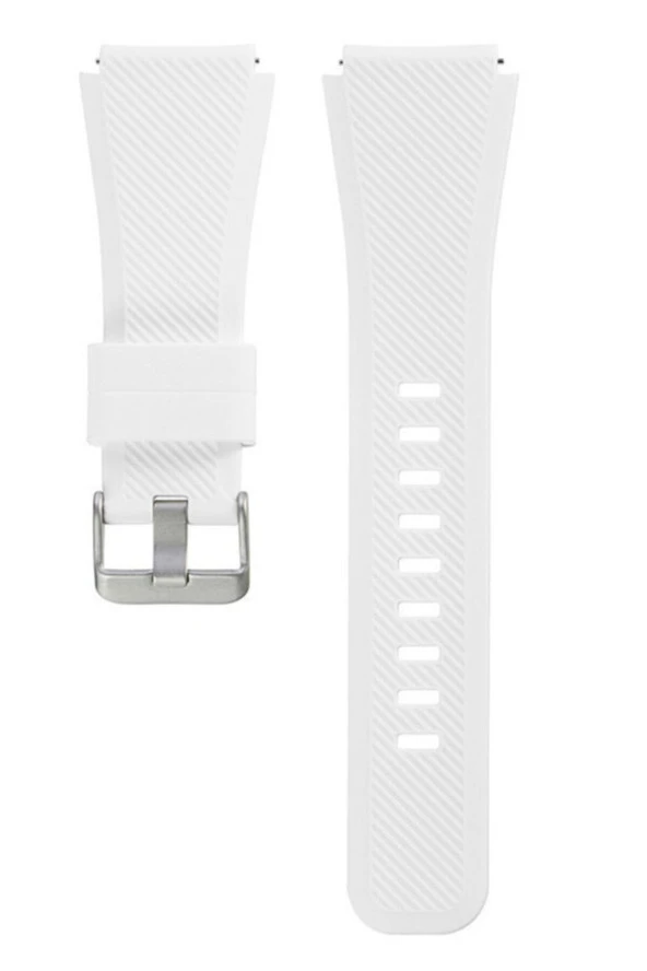 Samsung Galaxy Watch 46 Mm(Sm-r800) Için Silikon Kordon Beyaz - 1