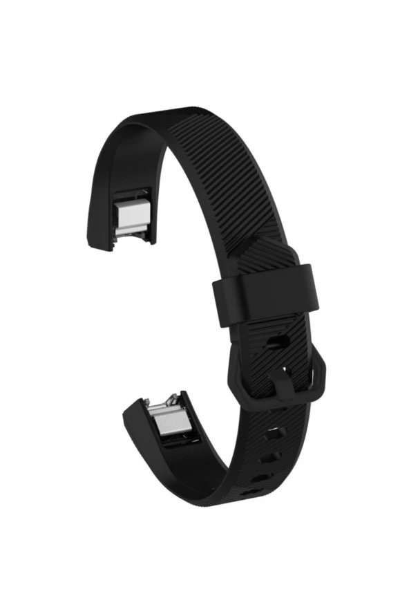 Fitbit Ace Uyumlu Large Beden(L SIZE) Tokalı Silikon Kordon Siyah