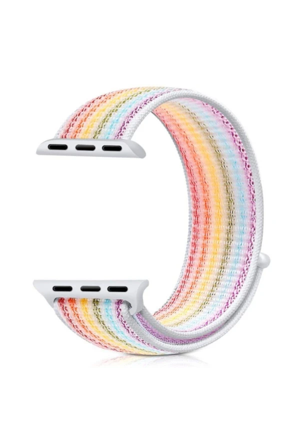 Apple Watch Seri 4 Için 40 Mm Dokuma Kordon Gökkuşağı