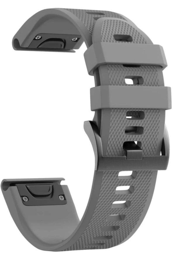 Fenix 5 Sapphire Için Quick Fit Özellikli Silikon Kordon Gri