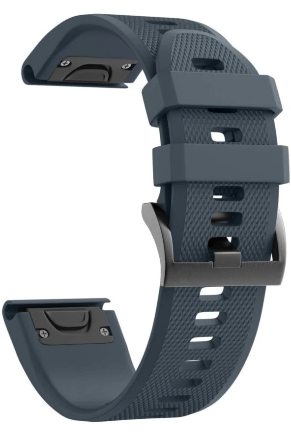 Fenix 6 Sapphire Için Quick Fit Özellikli Silikon Kordon Füme