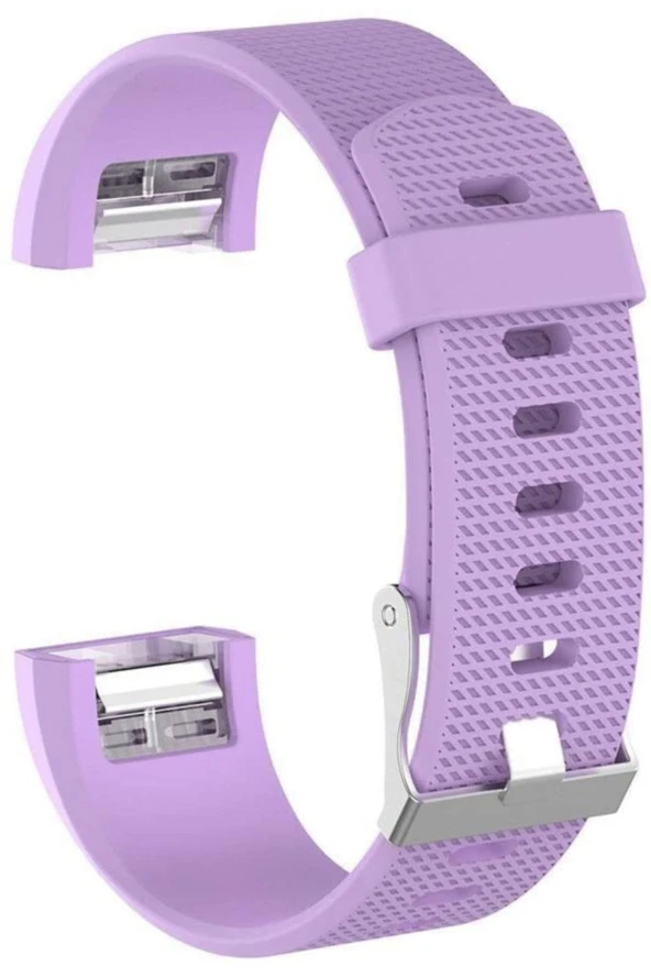 Fitbit Charge 2 Için Large Beden(l Sıze) Silikon Kordon Lila