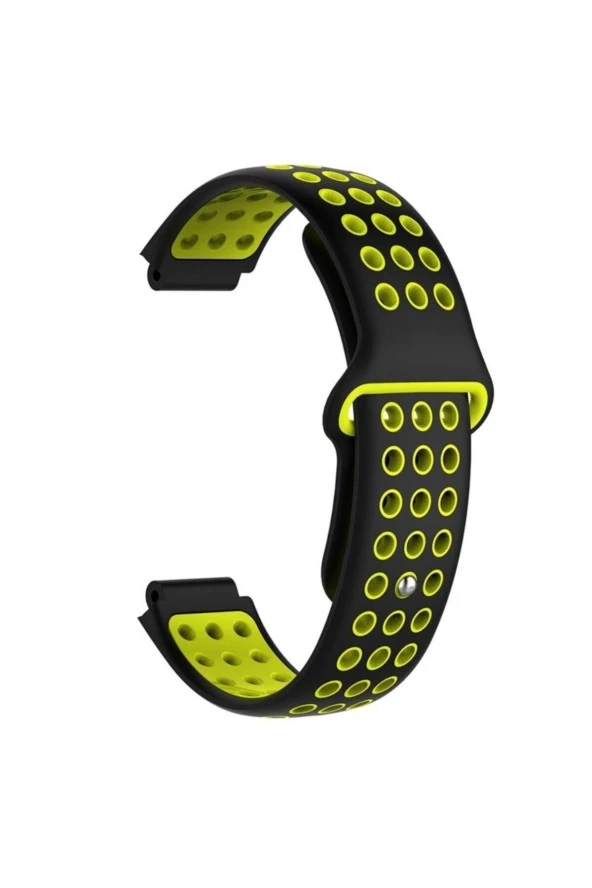 Garmin Forerunner 630 Için Delikli Silikon Kordon Siyah Sarı