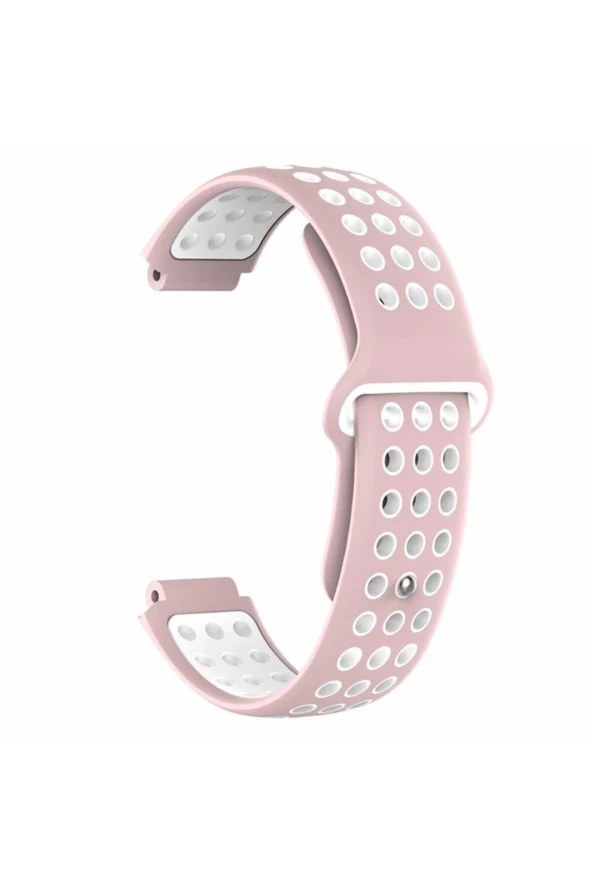 Garmin Forerunner 235 Için Delikli Silikon Kordon Pembe Beyaz - 1