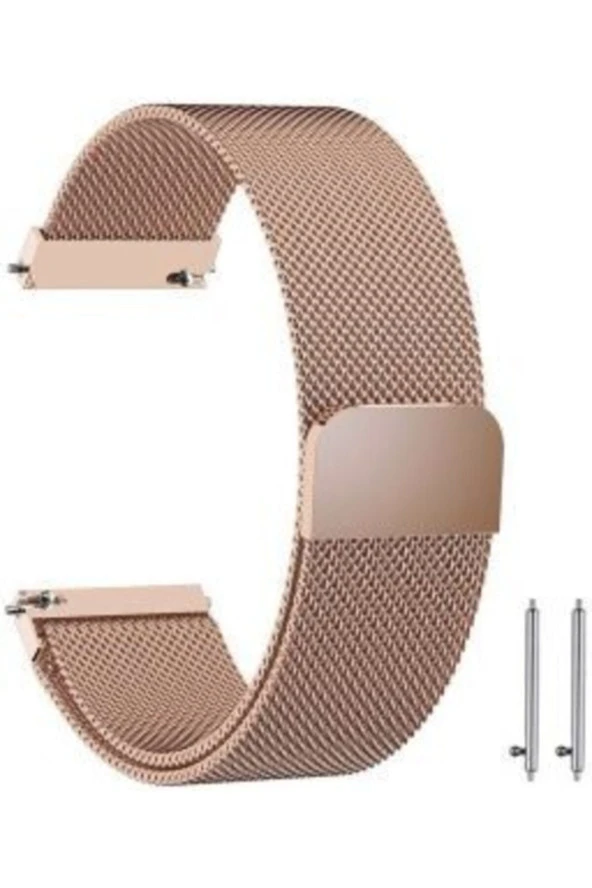 Samsung Gear S3 Frontier Için Milanese Metal Kordon Rose Gold