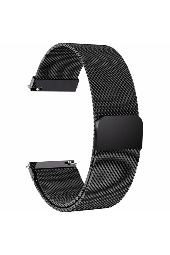 Samsung Gear S3 Frontier Için Milanese Metal Kordon Siyah