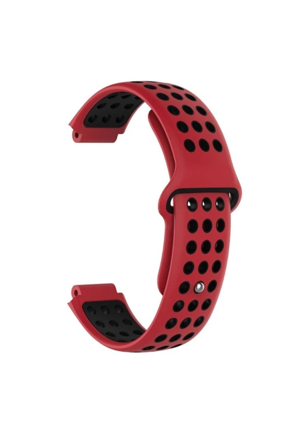 Garmin Forerunner 620 Için Delikli Silikon Kordon Kırmızı Siyah