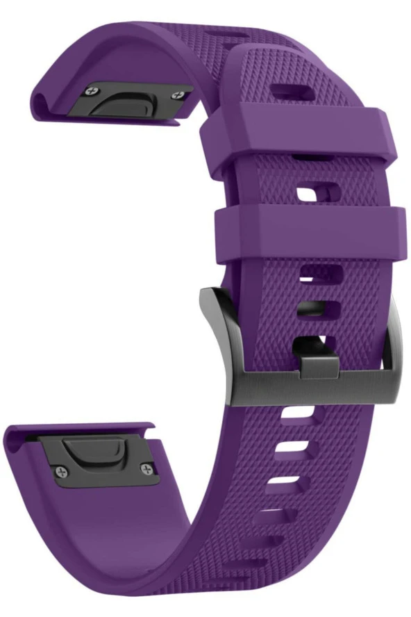 Fenix 5 Plus Sapphire Için Quick Fit Özellikli Silikon Kordon Mor