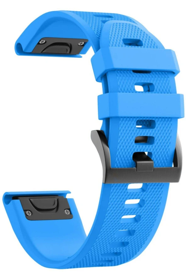 Fenix 6x Pro\solar Için Quick Fit Özellikli Silikon Kordon Mavi