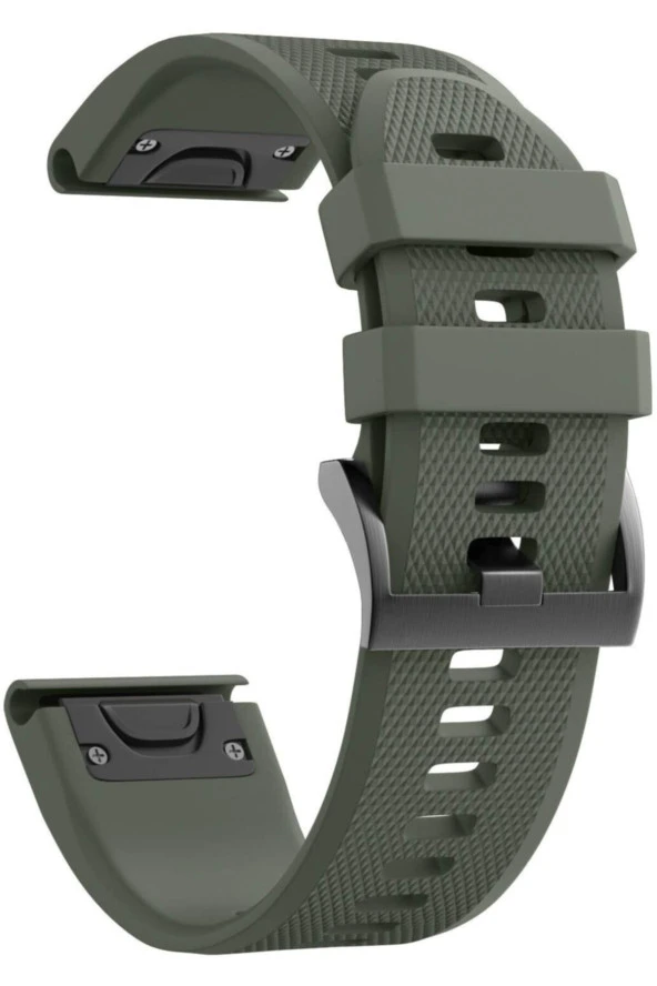 Fenix 6s Pro Için Quick Fit Özellikli Silikon Kordon Koyu Yeşil (army Green)