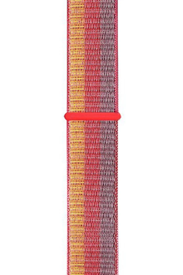 Amazfit Bip S Için Dokuma Kordon Kırmızı Çizgili
