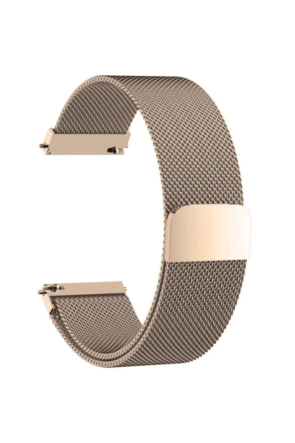 Amazfit Bip S Lite Için Metal Mıknatıslı Milanese Kordon Vintage Gold