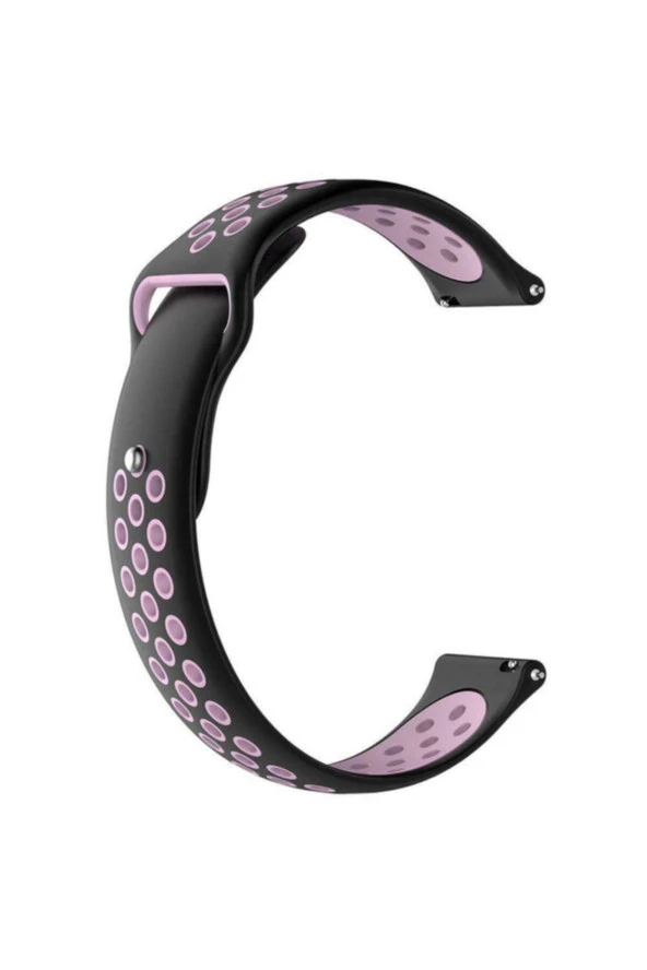 Fenix Chronos Için Delikli Silikon Kordon Siyah Pembe ürün görseli 1