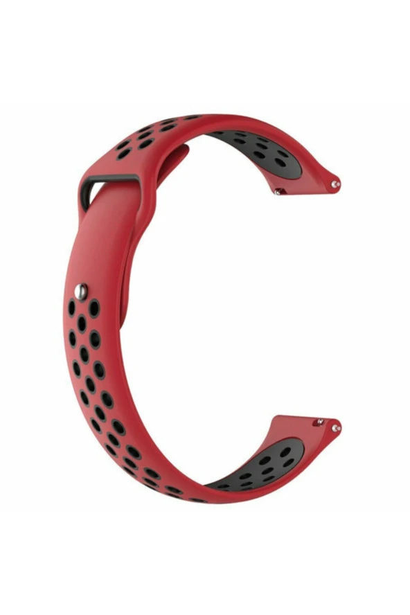 Amazfit Stratos İçin Delikli Silikon Kordon Kırmızı Siyah
