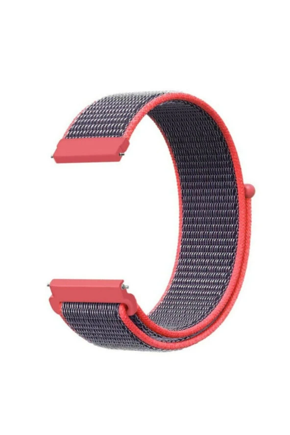 Amazfit Bip Uyumlu Dokuma Kordon Elektrik Pembe - 1