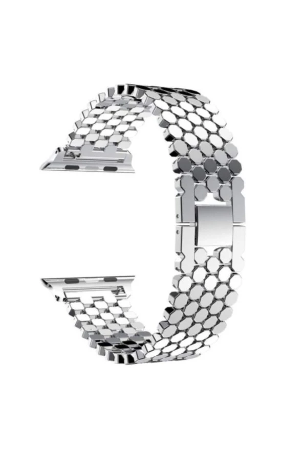 Apple Watch 1 2 3 4 Için 38 - 40 Mm Sekizgen Metal Kordon